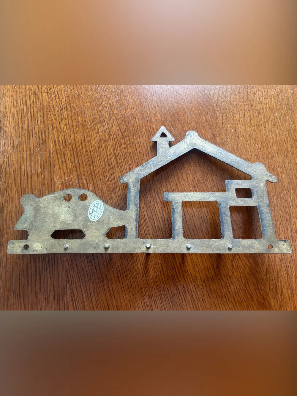 Vintage Brass Wall Hook Rack Taiwan